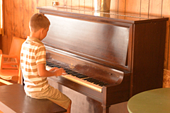 Playing Piano in Nordlaw Lodge