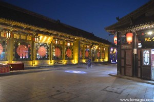 Pingyao Ancient City East Street. Evening view